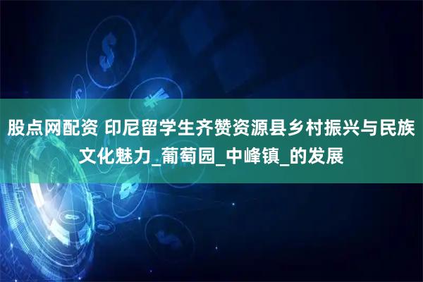 股点网配资 印尼留学生齐赞资源县乡村振兴与民族文化魅力_葡萄园_中峰镇_的发展