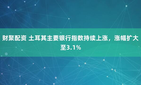 财聚配资 土耳其主要银行指数持续上涨，涨幅扩大至3.1%